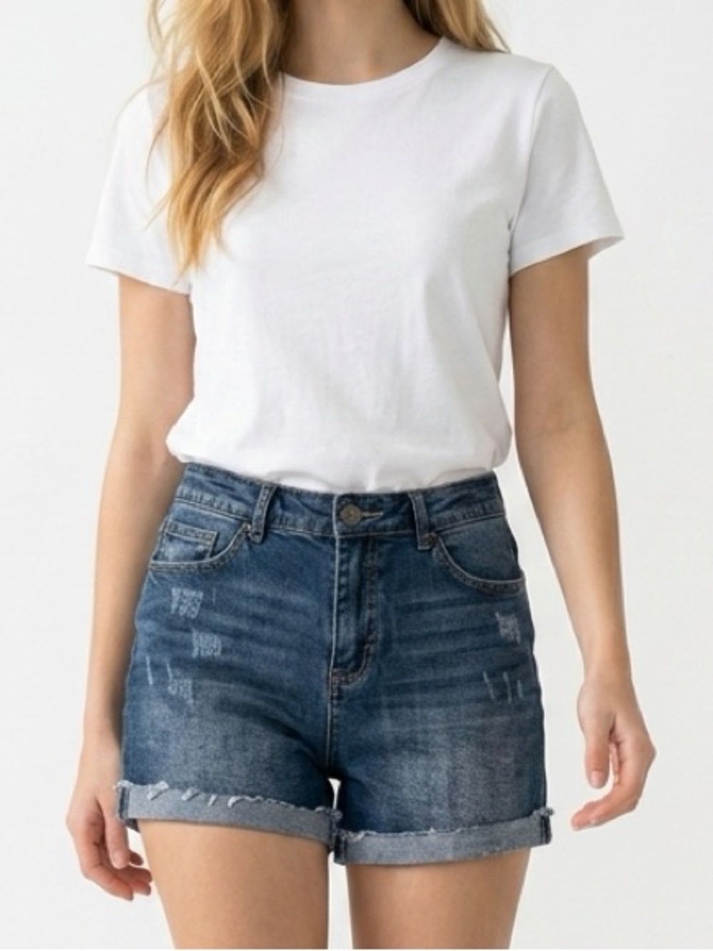 Sofia‎ Vergara Womens Waist 30 Lila Short Denim Shorts Blue Cut Off Raw Hem